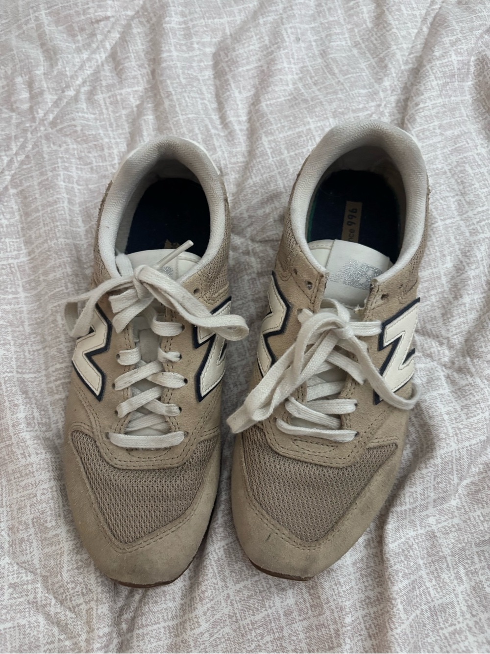 New Balance Beige and White Women's Sneakers